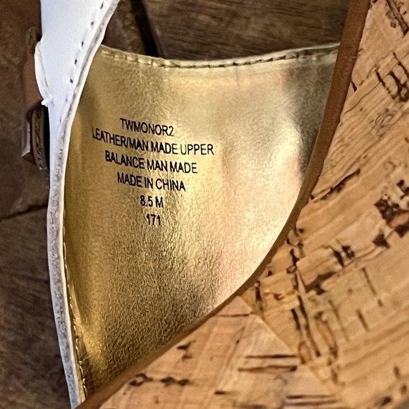 Tommy Hilfiger Cork Wedge Platform Ankle Strap Sandals White - Picture 4 of 4